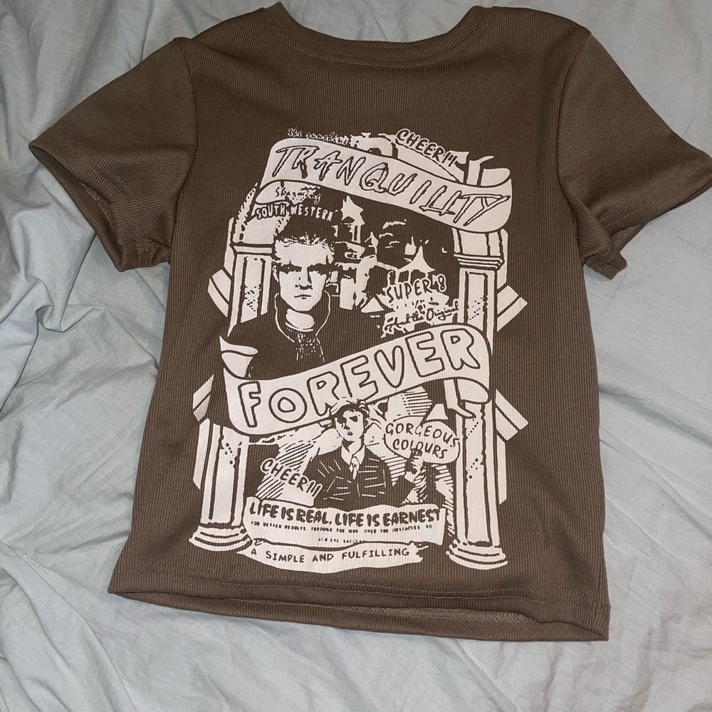 Brown crop shirt